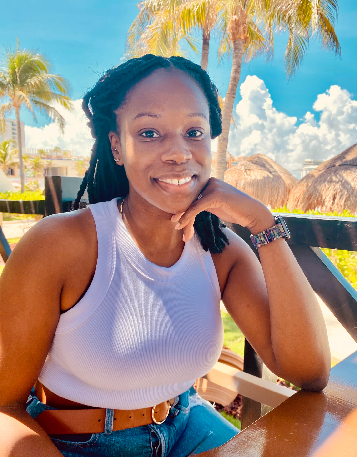 Danielle Ruffin, speech-language pathologist, smiling outdoors